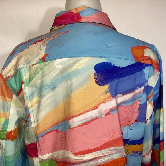 Claire Desjardins Multi Color Jacket Womens size XLP Wearable Art Jacket - Picture 5 of 10